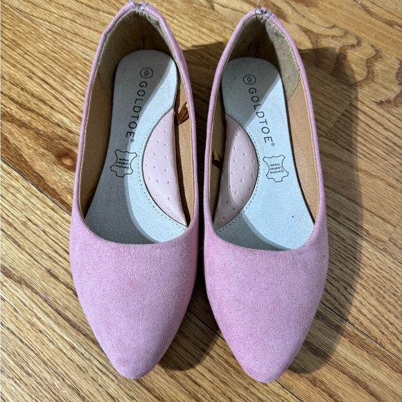 Goldtoe pointed toe flats in pink, size 6 BNNU - Picture 2 of 4